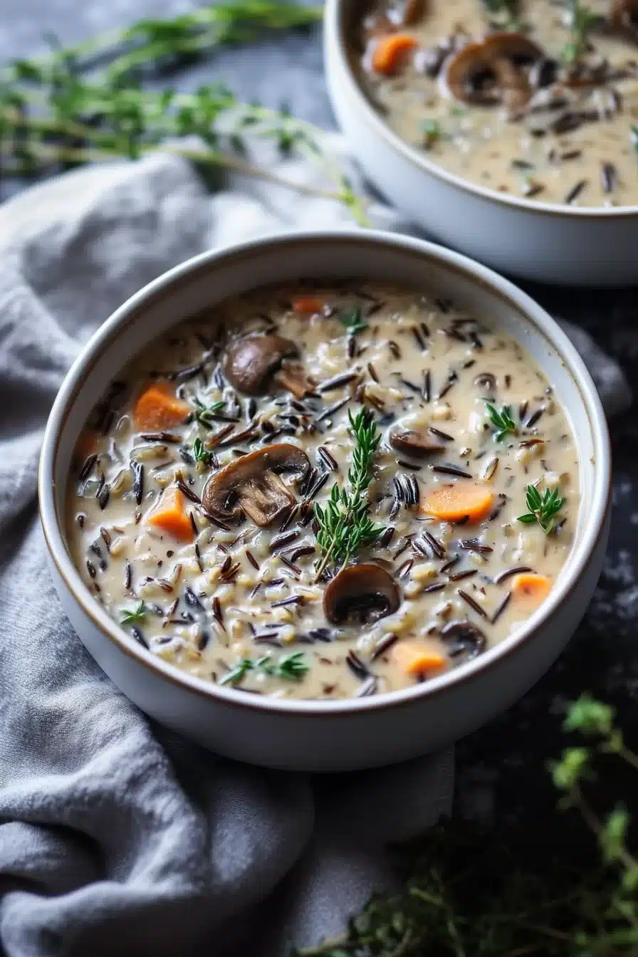 Creamy Wild Rice and Mushroom Soup