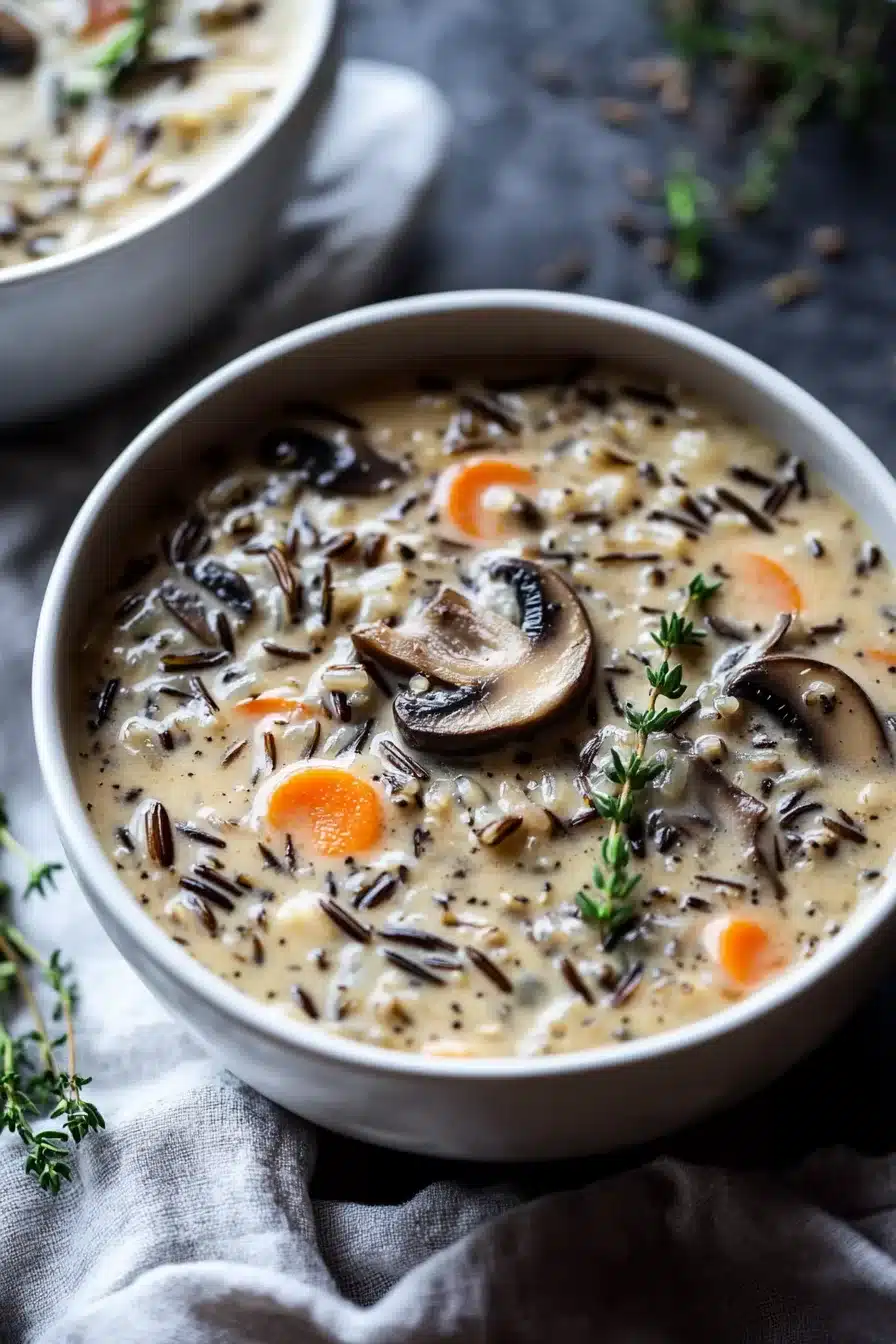 Creamy Wild Rice and Mushroom Soup