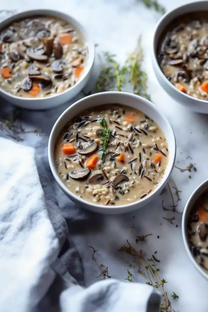 Creamy Wild Rice and Mushroom Soup