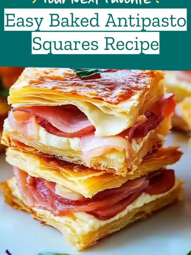 Easy Baked Antipasto Squares Recipe
