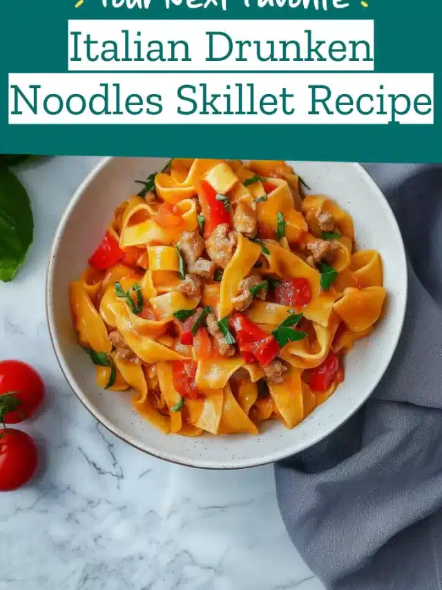 Italian Drunken Noodles Skillet Recipe