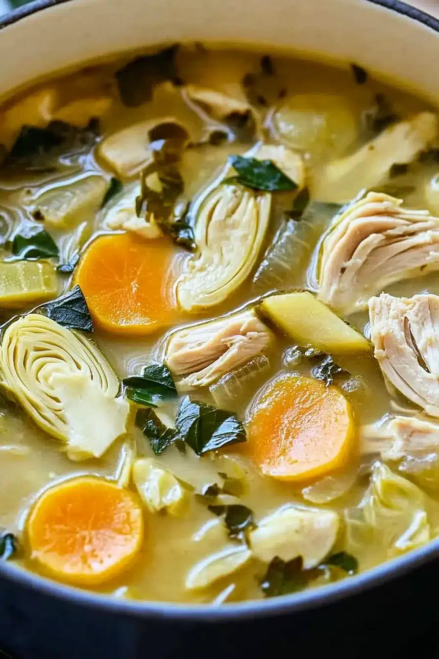 Lemon Chicken Artichoke Soup