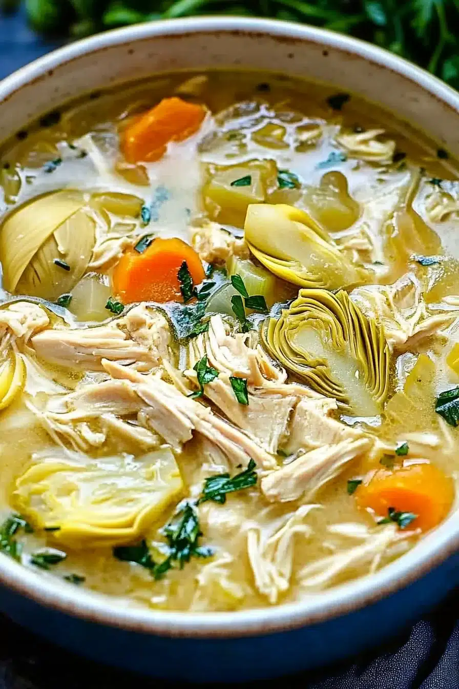 Lemon Chicken Artichoke Soup