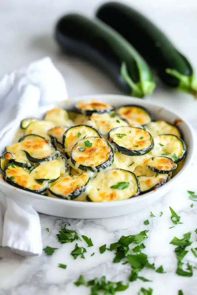 Cheesy Scalloped Zucchini