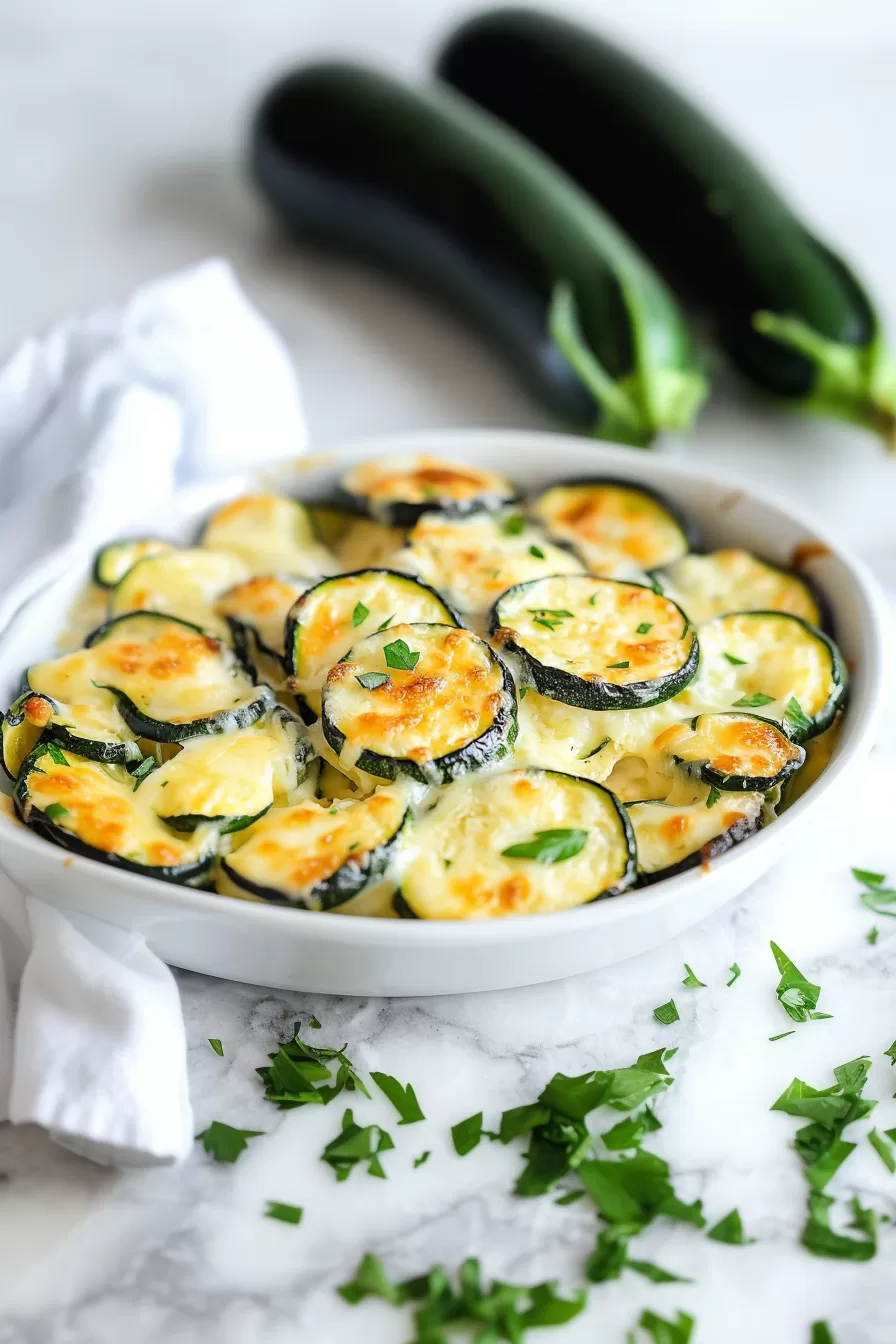 Cheesy Scalloped Zucchini
