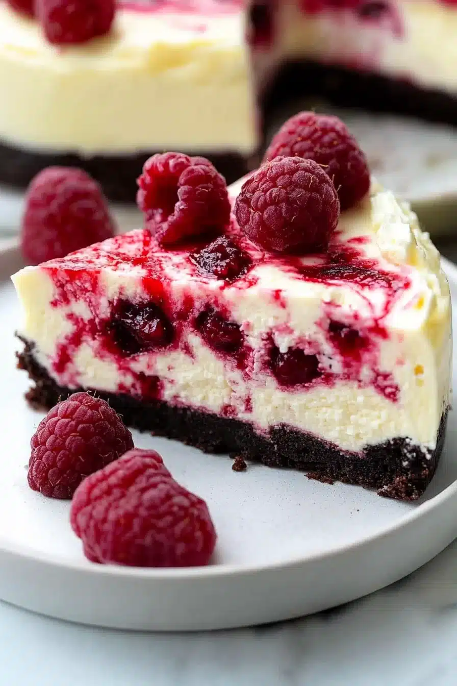 White Chocolate Raspberry Cheesecake