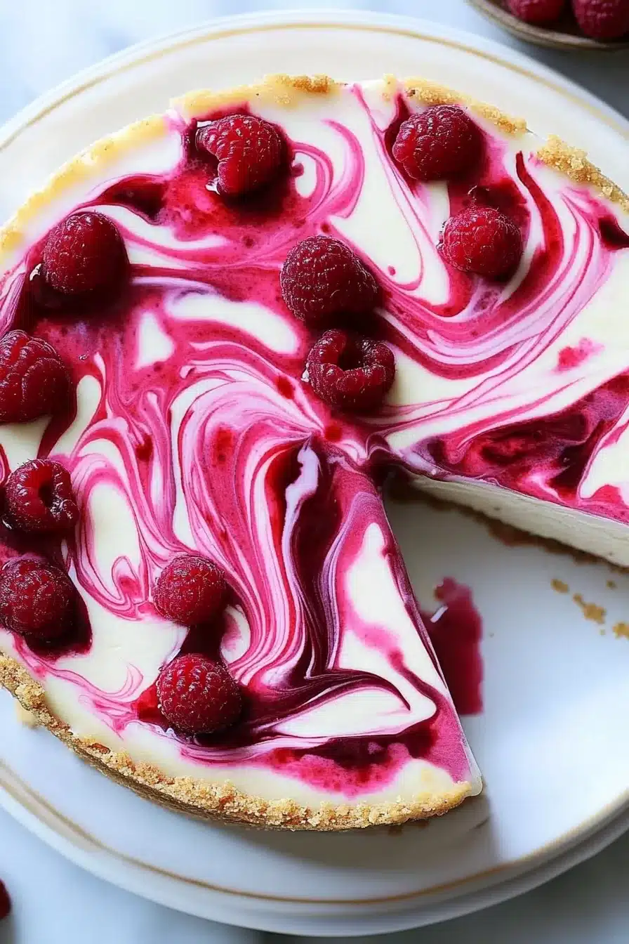 White Chocolate Raspberry Cheesecake
