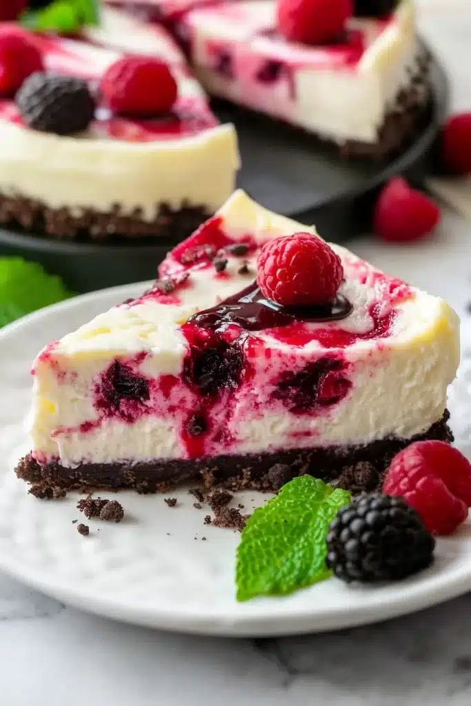 White Chocolate Raspberry Cheesecake
