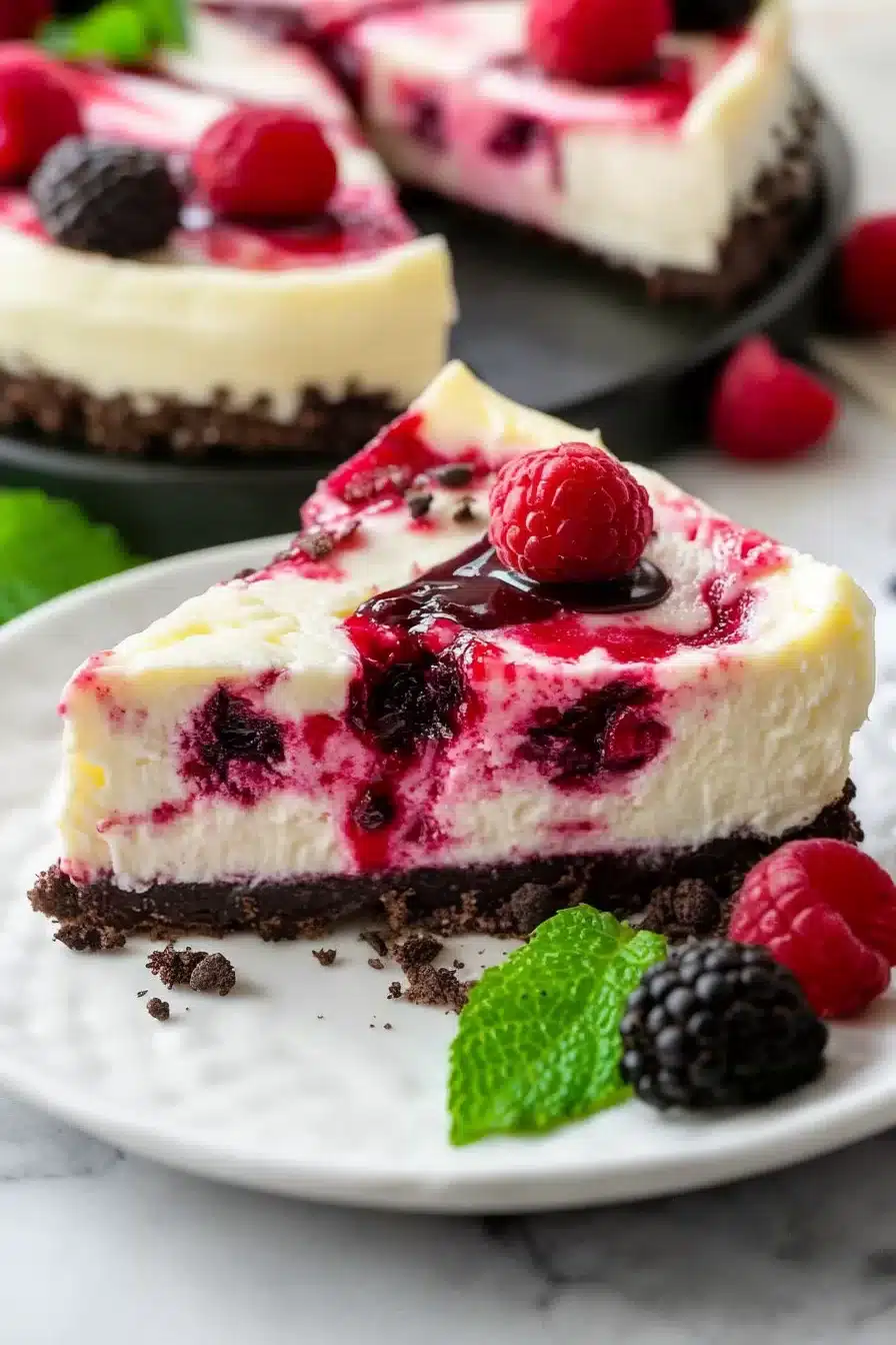 White Chocolate Raspberry Cheesecake
