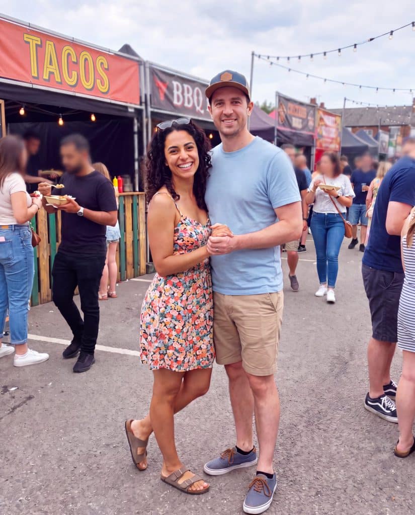 Nayla and her husband at a street food festival