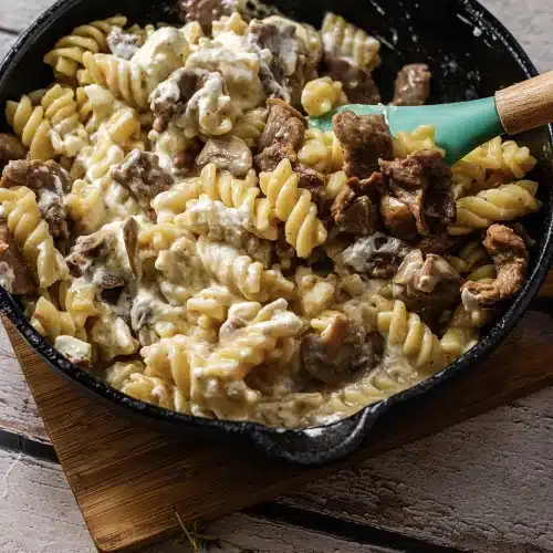 The finished skillet stirred together and glossy